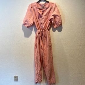 Linen pink jumpsuit